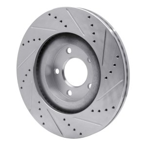 Ford Edge Brake Rotor (1) - Front Left - R1 Concepts - Drilled & Slotted - Silver - `07-`15